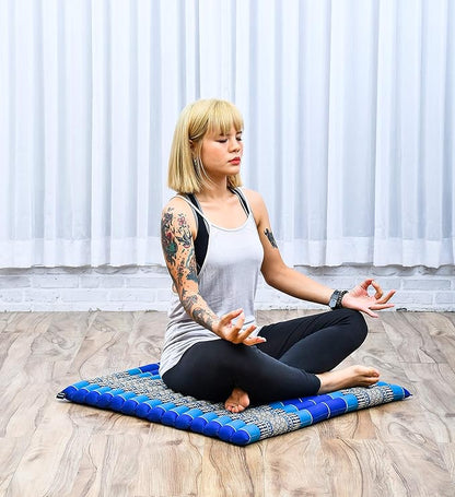 Leewadee Zabuton Seating Cushion – Square Floor Seat for Meditation Exercises, Light Yoga Mat Filled with Kapok