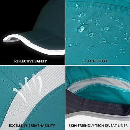 GADIEMKENSD Reflective Folding Outdoor Hat Unstructured Design UPF 50+ Sun Protection Sport Hats for Womens and Mens