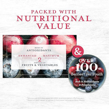Functional Formularies Liquid Hope Peptide Berry Medley, Organic Tube Feeding Formula And Nutritional Meal Replacement Supplement, 12 Fl. Oz. Pouch, Pack of 24, Total: 288.0 Fl Oz