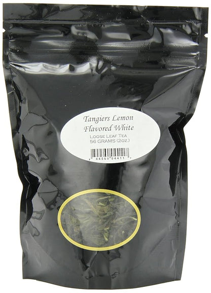 English Tea Store Tangiers Lemon Flavored White Tea Loose Leaf - 2oz | Light and Brisk White Tea with Fresh Lemon Flavor | Elegant Citrus Tea Inspired by North Morocco