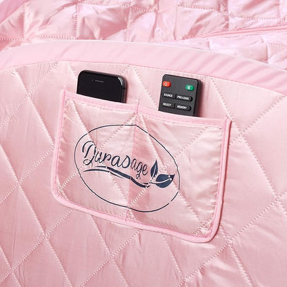 Durasage Personal Foldable Steam Sauna for Relaxation at Home, 60 Minute Timer, 800 Watt Steam Generator, Chair Included - Light Pink