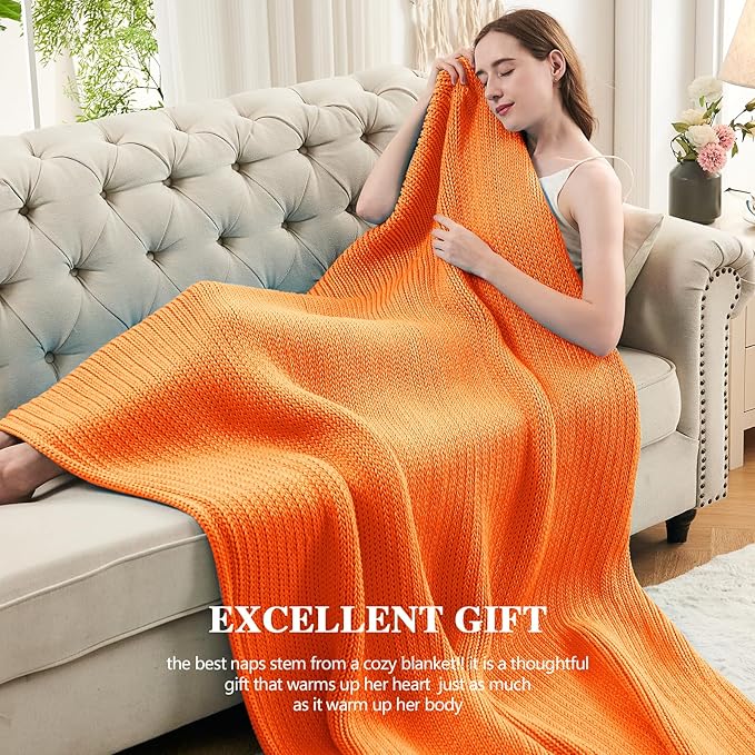 L'AGRATY Knitted Weighted Blanket - 60"x80" 15lbs Cooling Chunky Knit Heavy Blanket for Adults Braided Crochet Throw Thick Cable Yarn Knit Decorative No Beads Evenly Weighted Machine Washable