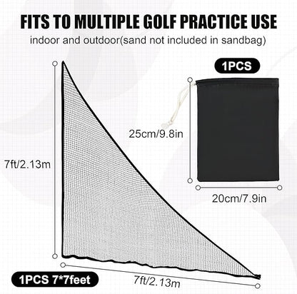1/2PCS Golf Shank Net Attachment for Golf Hitting Nets with Sandbag, 7 * 7FT/7 * 10FT Golf Barrier Side Net,Golf Practice Hitting Net Barrier Net for Golf, Baseball, Hockey, Soccer (Black/Red