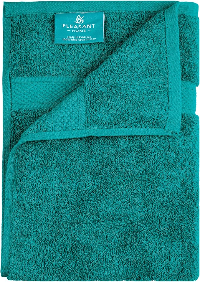 Pleasant Home Bath Towels Set of 6 (24” x 50”) 100% Cotton, 515 GSM | Lightweight, Soft & Absorbent Luxury Towels for Bathroom | for Gym, Pool & Spa | 6 Pack, Teal