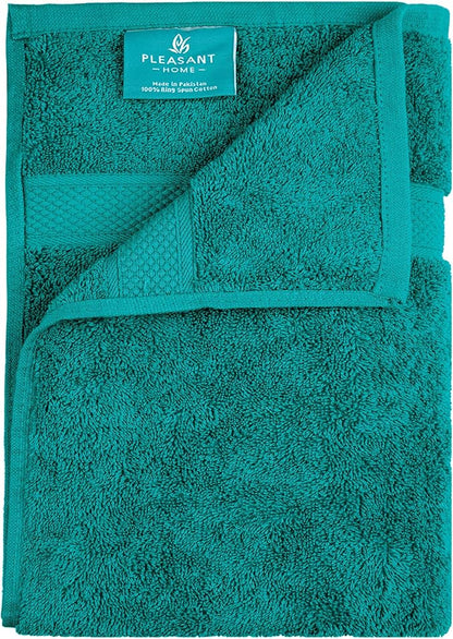 Pleasant Home Bath Towels Set of 6 (24” x 50”) 100% Cotton, 515 GSM | Lightweight, Soft & Absorbent Luxury Towels for Bathroom | for Gym, Pool & Spa | 6 Pack, Teal