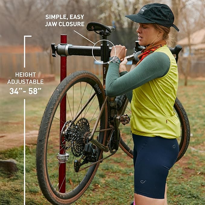 Feedback Sports | Ultralight Bike Repair Stand | Bicycle Workstand W/Tripod Base | Lightweight and Durable Aluminum | Red (Red, Ultralight)