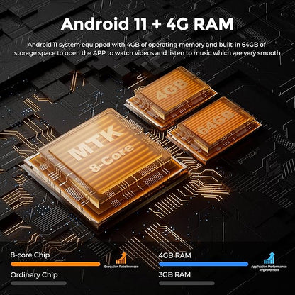 128GB MP3 Player with Bluetooth and WiFi，Music Video Player with Spotify Pandora,Amazon Music, 5" Touch Screen Android MP4 MP3 Player for Kids with Audible, YouTube, Spotify Kids,up to 256GB (Gold)