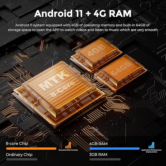 128GB MP3 Player with Bluetooth and WiFi，Music Video Player with Spotify Pandora,Amazon Music, 5" Touch Screen Android MP4 MP3 Player for Kids with Audible, YouTube, Spotify Kids,up to 256GB (Blue)