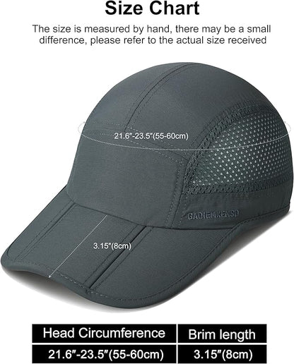 GADIEMKENSD Mens Folding Outdoor Hat Long Brim UPF 50+ Sun Protection