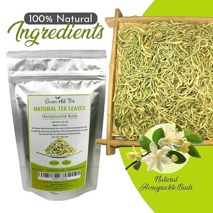 Greenhilltea traditional health herbs, Honey suckle dried herbal tea honeysuckle 2 OZ (56 grams)