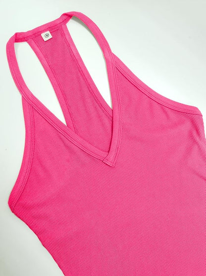 iGENJUN Workout Tops for Women Racerback Basic Tank Summer 2025 Camisole V Neck Slim Fit Ribbed Sleeveless