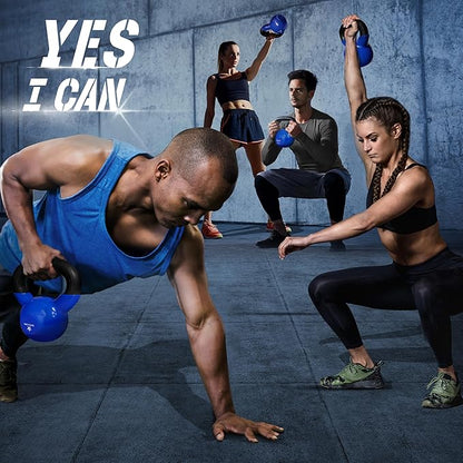 Yes4All 5-100 LB Kettlebells Vinyl Coated Cast Iron for Dumbbell Weights Exercises, Gym, Fitness, Full Body Workout Equipment Push up, Grip and Strength Training