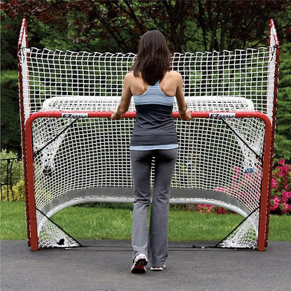 EZ Goal Folding Hockey Training Goal Net w/ Backstop, Targets, & Shooter Tutor , Red/White, 2-Inch