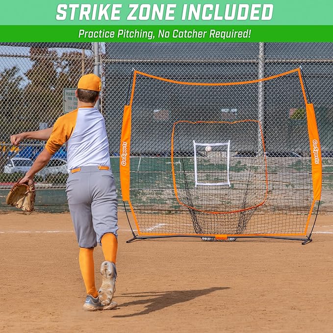 GoSportsGoSports Team Tone 7' x 7' Baseball & Softball Practice Hitting & Pitching Nets in Team Colors