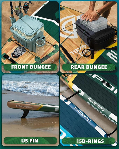 11'6×35" Super Wide Inflatable Stand Up Paddle Board, Ultra Stable SUP Board for Adults, 450lb Capacity with Shoulder Strap, 100L Backpack, Removable US Fin, Floating Paddle, Safety Leash