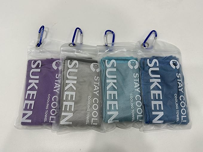 Sukeen 12 Pack Cooling Sports Towel Bulk (40"x12"), Quick-Drying Neck Cooling Wraps, Soft & Breathable Microfiber Ice Towel for Athletes, Sports Fitness Enthusiasts in Gym, Workers in Outdoor Summer