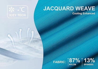 Esabel.C Jacquard Golf Shirts for Men Moisture Wicking Short Sleeve Performance Dry Fit Active Mens Polo Shirts