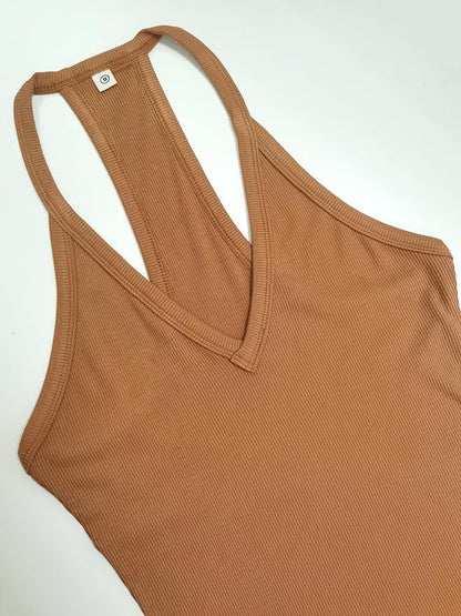 iGENJUN Workout Tops for Women Racerback Basic Tank Summer 2025 Camisole V Neck Slim Fit Ribbed Sleeveless