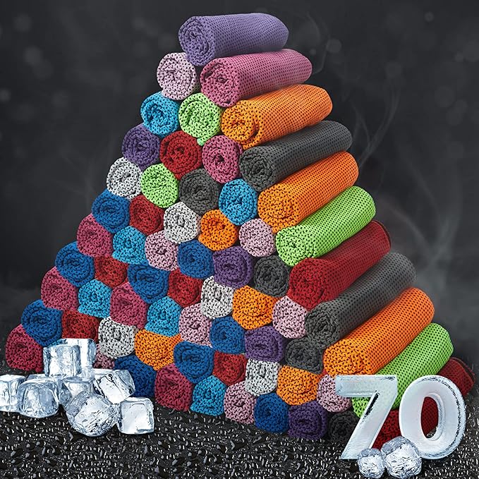 Honoson Cooling Towel Bulk - Neck & Face Cool Chilly Towels Microfiber Breathable Sport Sweat Rag for Gym, Yoga, Travel, Camping, Running, Outdoor