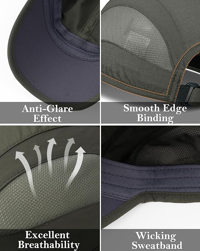 GADIEMKENSD Quick Dry Run Hat Cooling Breathable Mesh