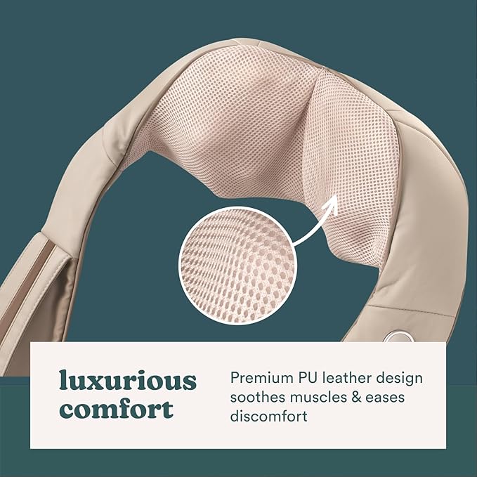 HoMedics Shiatsu Deluxe Neck & Shoulder Massager with Heat | Shiatsu Massager, 3 Speeds, Changes Direction | Muscle Kneading for Neck, Shoulders, Back, & Legs, Portable, Convenient Straps | Thera-P