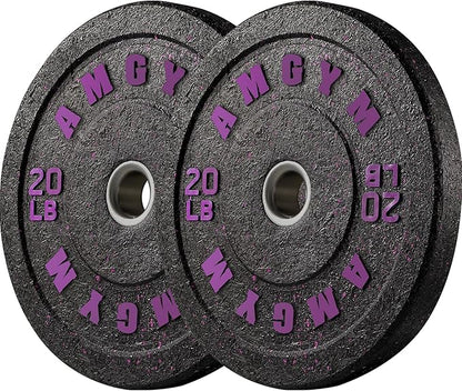 2 Inch Bumper Plates，10-500lbs，Barbell Rubber Olympic Weight Plates Set for Home Gym, Strength Training & Weight Lifting, Multiple Options Colors