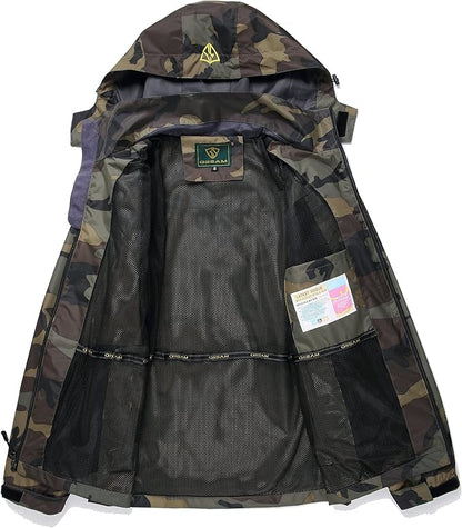 GIISAM Mens Windproof Jacket Waterproof Lightweight Mountain Sport Jacket for Men Hooded Windbreaker Raincoat