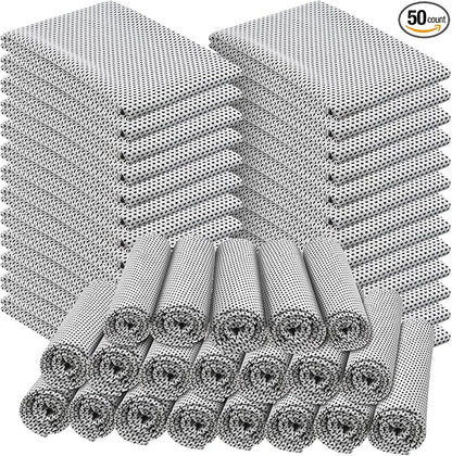 Shellwei 50 Pcs Cooling Towel 40 x 12 Inch Microfiber Workout Towels Breathable Chilly Towel Ice Cool Cold Towels Bulk Fast Drying Absorbent Sweat Rag for Neck Yoga Sports Golf Gym