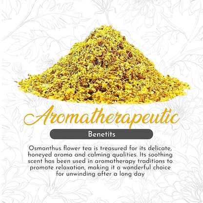 Green Hill Tea Osmanthus Flower Dried – Premium– Fragrant Osmanthus Dried Flowers -Loose Leaf Osmanthus Tea – 100% Pure, Natural, Non-GMO – Great for Brewing, Baking & Infusions 4 OZ