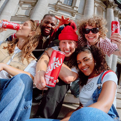 GURU Original Organic Energy Drinks, Clean Energy Drink with Plant Based Natural Caffeine from Green Tea, Gluten Free and Vegan, 140MG Caffeine, Healthy Drinks, 12oz (Pack of 24)