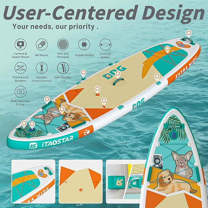 Joy 8'×29"/11'×35" Inflatable Paddle Board for Kids, One-Stop Premium SUP Accessories, Stand Up Paddle Board for More Balance, Tailored Fins for More Fun