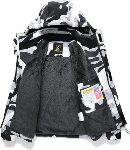 Keevoom Boys Winter Coat Ski Jacket Windproof Kids Snowboard Warm Fleece Snow Coat Waterproof Outdoor Hooded Ski Coats