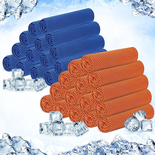 Hosuly 30 Pack Cooling Towels, 40"x12" Ice Breathable Soft Chilly Sweat Rag Microfiber Workout Rags for Gym Cooling Towels for Neck and Face for Yoga Golf Sport Running