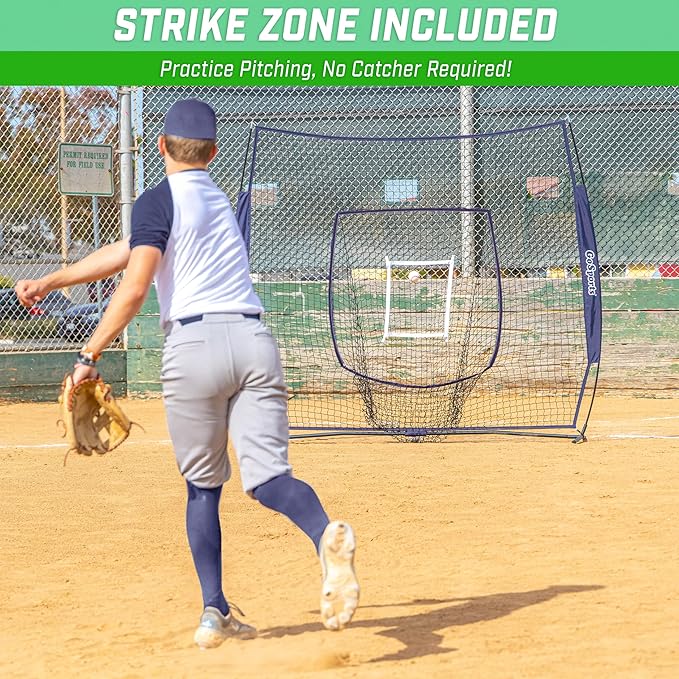 GoSportsGoSports Team Tone 7' x 7' Baseball & Softball Practice Hitting & Pitching Nets in Team Colors
