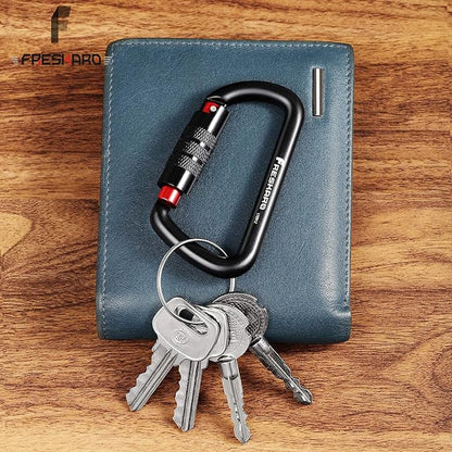 FresKaro 3inch 12kN-2698lbs Auto Locking Carabiner Clips, Solid D Shape, Heavy Duty 7075 Aluminum, Lightweight 1.09oz, Rust Proof, for Hammock, Hiking, Dog Leash, Keychain etc., Multi-Colors