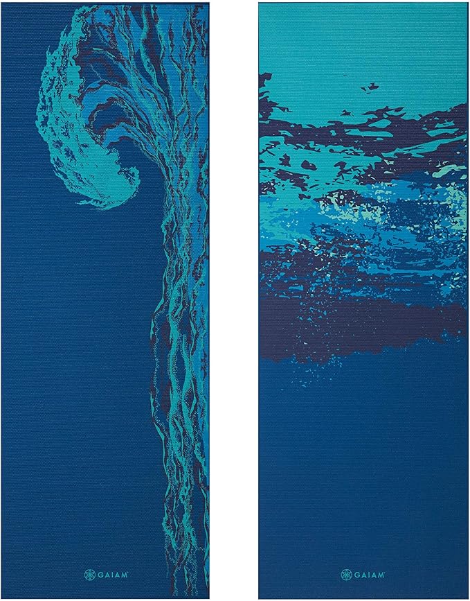 Gaiam Yoga Mat - Premium 6mm Print Reversible Extra Thick Non Slip Exercise & Fitness Mat for All Types of Yoga, Pilates & Floor Workouts (68" x 24" x 6mm Thick)