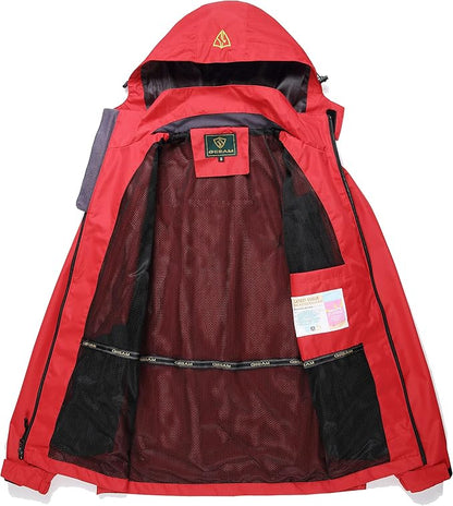GIISAM Mens Windproof Jacket Waterproof Lightweight Mountain Sport Jacket for Men Hooded Windbreaker Raincoat