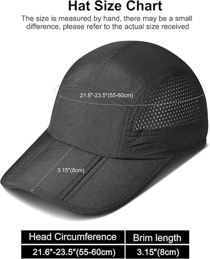 GADIEMKENSD Mens Folding Outdoor Hat Long Brim UPF 50+ Sun Protection