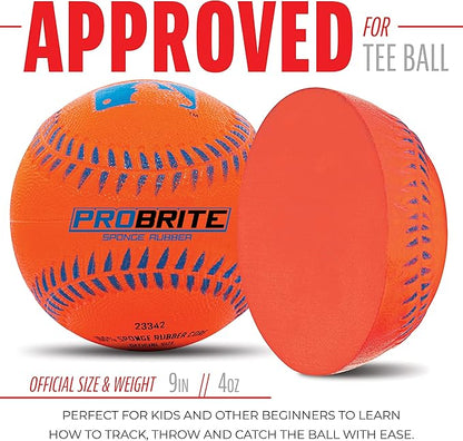 Franklin Sports - Pro Brite - Neon Rubber Teeball - MLB - Youth Tball - Baseball + Softball - Indoor & Outdoor Use