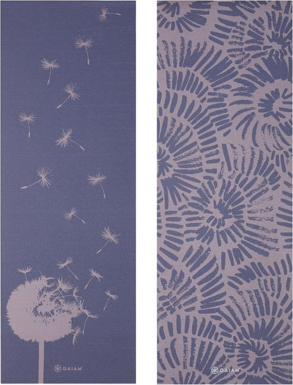 Gaiam Yoga Mat - Premium 6mm Print Reversible Extra Thick Non Slip Exercise & Fitness Mat for All Types of Yoga, Pilates & Floor Workouts (68" x 24" x 6mm Thick)