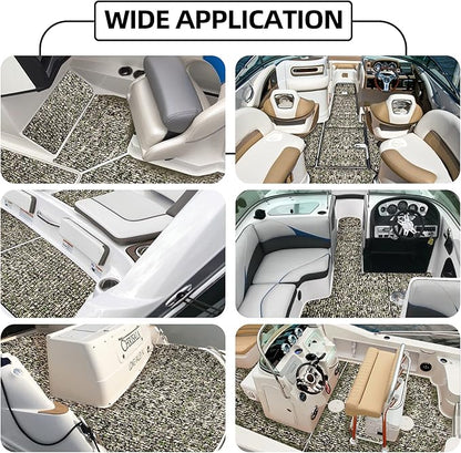 FOCEAN Boat Flooring EVA Foam Boat Decking Faux Teak Marine Flooring Boat Mat Boat Carpet Sheet for Motorboat RV Yacht Kayak Surfboard, 94.5"x 47.2"/35.4"/23.6"/15.7"