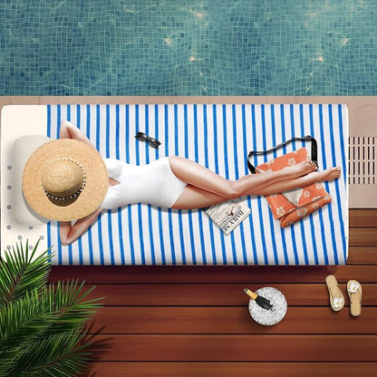 JML Microfiber Beach Towels, Quick Dry Bath Towel Set 6 Pack, 27" x 55" - Cabana Stripe -No Fading, No Linting Microfiber Towels for Hair Wrap, Pool, Bath, Sport, Yoga, Camping, Swimming, Pink