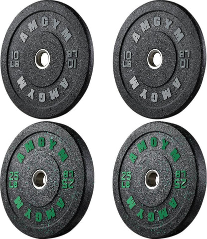 2 Inch Bumper Plates，10-500lbs，Barbell Rubber Olympic Weight Plates Set for Home Gym, Strength Training & Weight Lifting, Multiple Options Colors