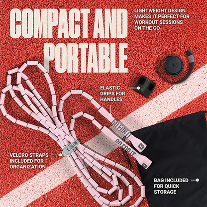 Sportbit Elite Beaded Jump Rope - Adjustable Speed Rope for Fitness, CrossFit, Boxing - Tangle-Free, Lightweight