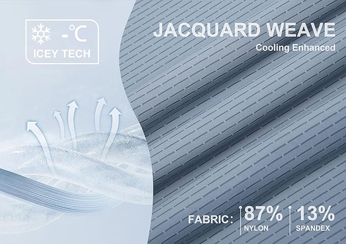 Esabel.C Jacquard Golf Shirts for Men Moisture Wicking Short Sleeve Performance Dry Fit Active Mens Polo Shirts