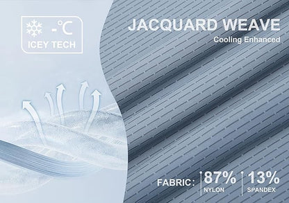 Esabel.C Jacquard Golf Shirts for Men Moisture Wicking Short Sleeve Performance Dry Fit Active Mens Polo Shirts