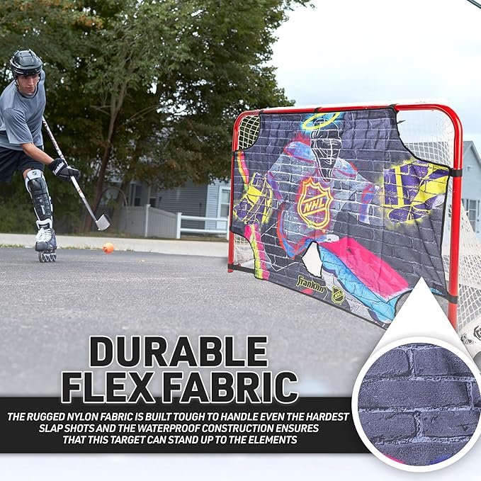 Franklin Sports NHL Street Hockey Goalie Shooting Target - Shooter Tutor Hockey Goal Practice Target - Street Hockey Net Goalie Target - Easy Attach Targe