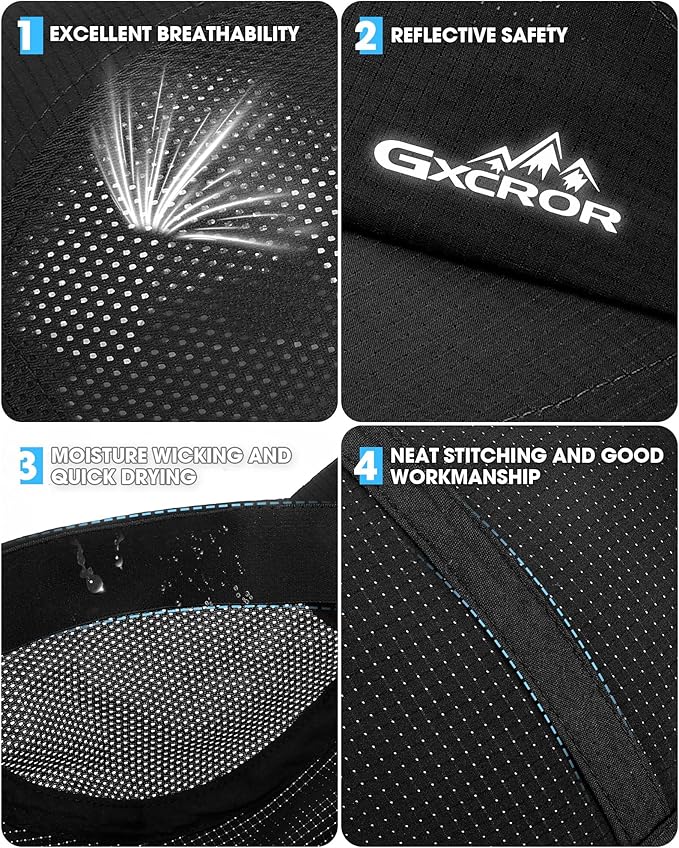 GXCROR Performance Baseball Cap for Men & Women - UPF 50+ Running Hat, Lightweight Quick-Dry Sports Hat for Golf, Hiking, Gym