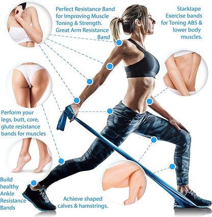 Resistance Bands Set. 3 or 5 Pack Non-Latex Physical Therapy, Professional Elastic Band. Perfect for Home Exercise, Workout, Strength Training, Yoga, Pilates, Rehab, Gym