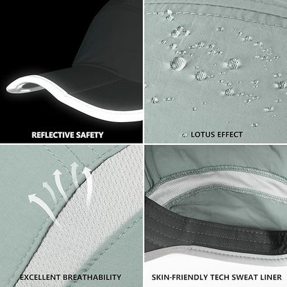GADIEMKENSD Reflective Folding Outdoor Hat Unstructured Design UPF 50+ Sun Protection Sport Hats for Womens and Mens